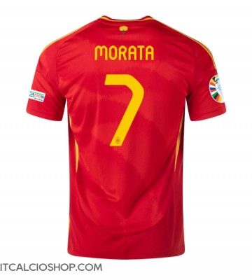 Spagna Alvaro Morata #7 Prima Maglia Europei 2024 Manica Corta